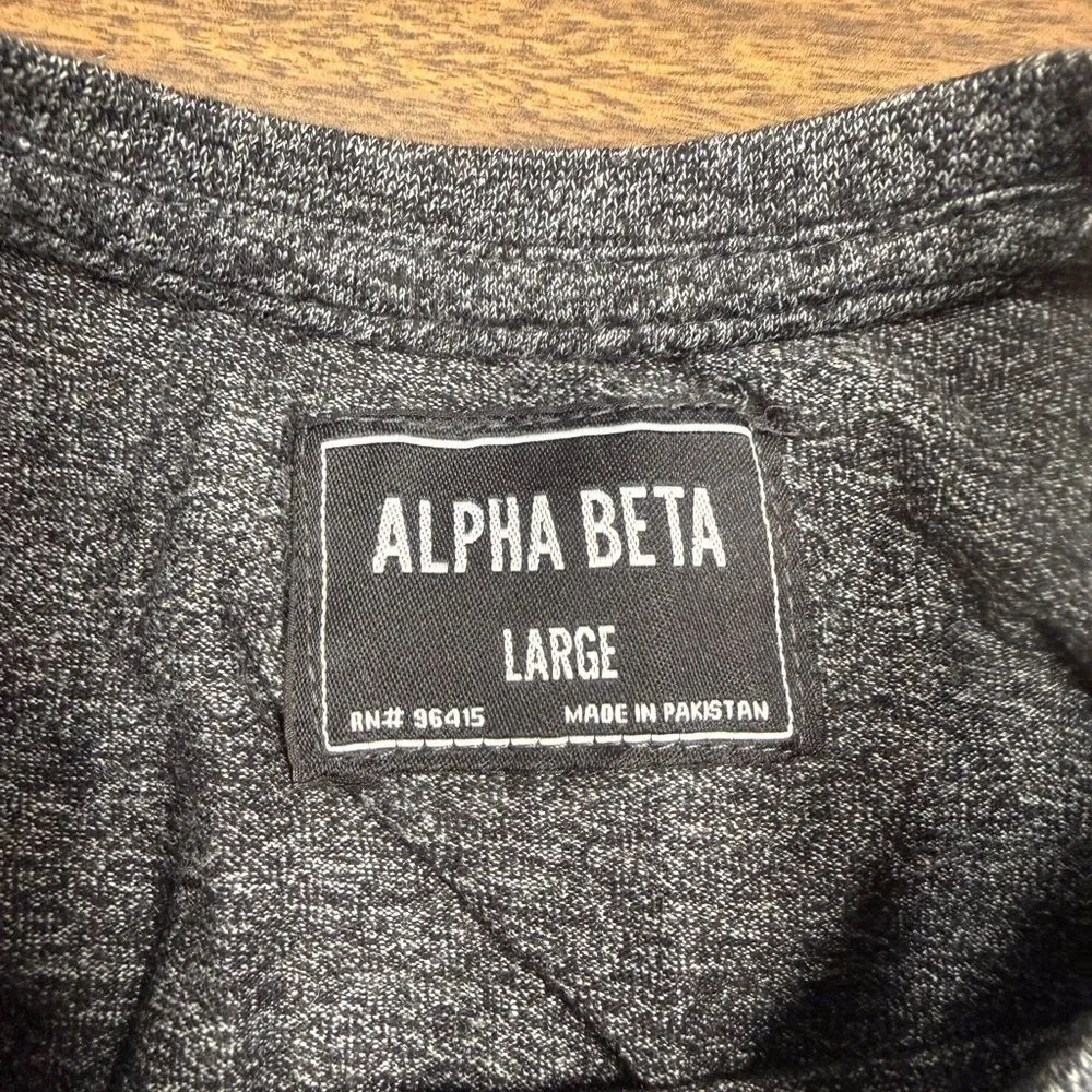 🦕 Men's Gray Dinosaur 🦖 Patterned Short Sleeve Tee by Alpha Beta Size Large - Picture 2 of 6